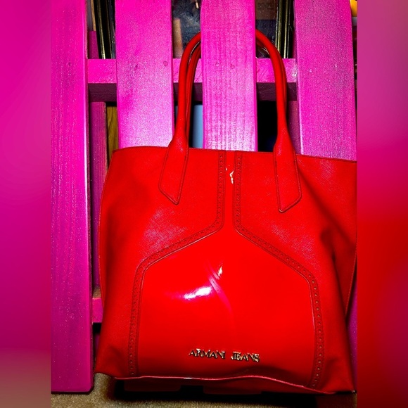 Armani Jeans Red Tote Bag - Picture 1 of 6